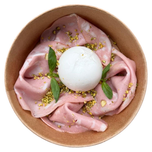 Mortadella con Burrata e Pistacchio